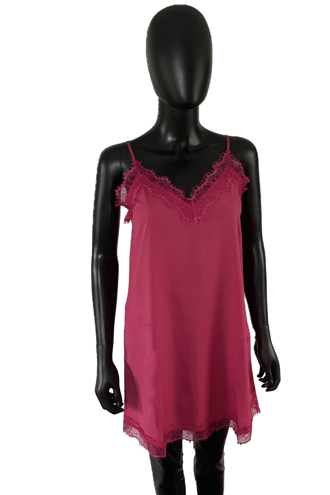TWINSET Slip Dress in Pink mit Spitzenbesatz – Bild 2