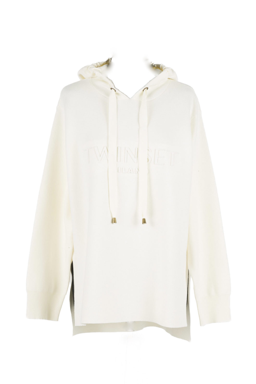 TWINSET gestricktes Kapuzensweatshirt in Offwhite
