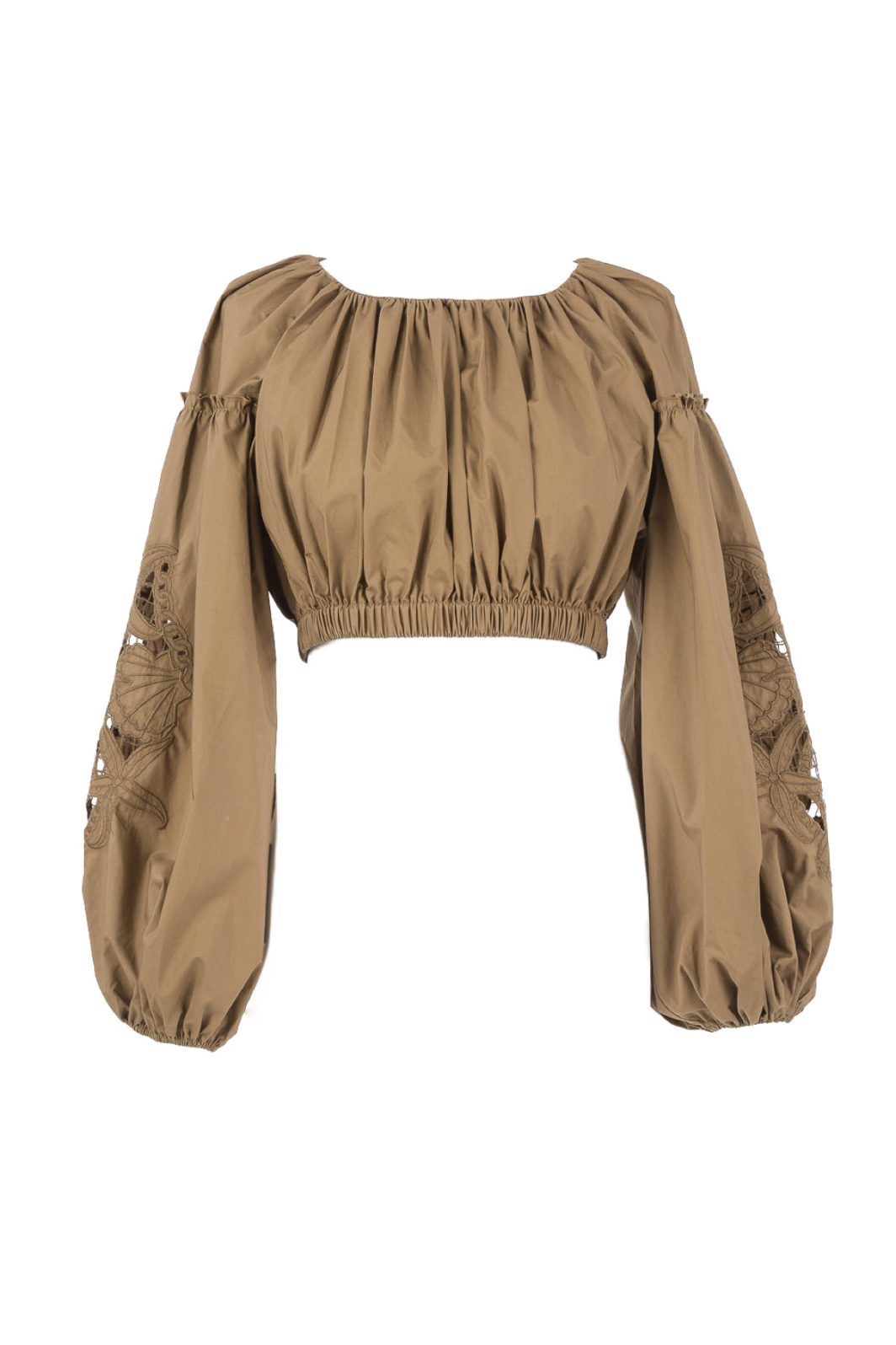 TWINSET Cropped-Bluse aus Popeline mit Stickerei