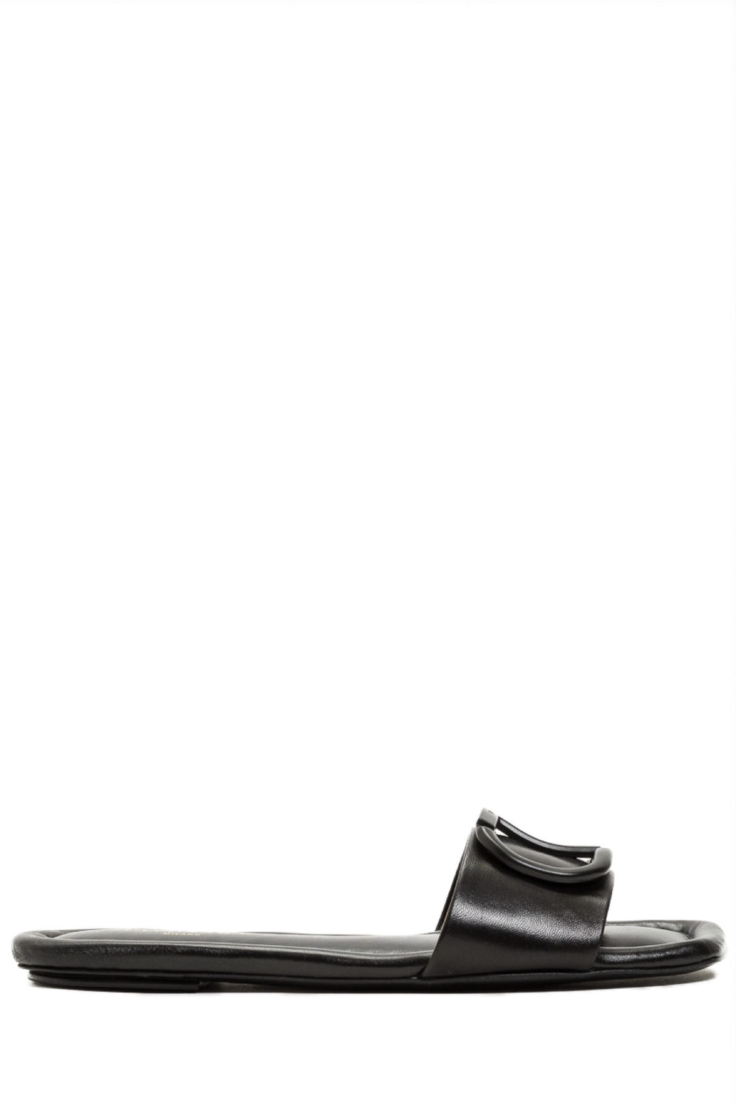 TWINSET Pantolette aus Nappaleder mit Logo in Schwarz