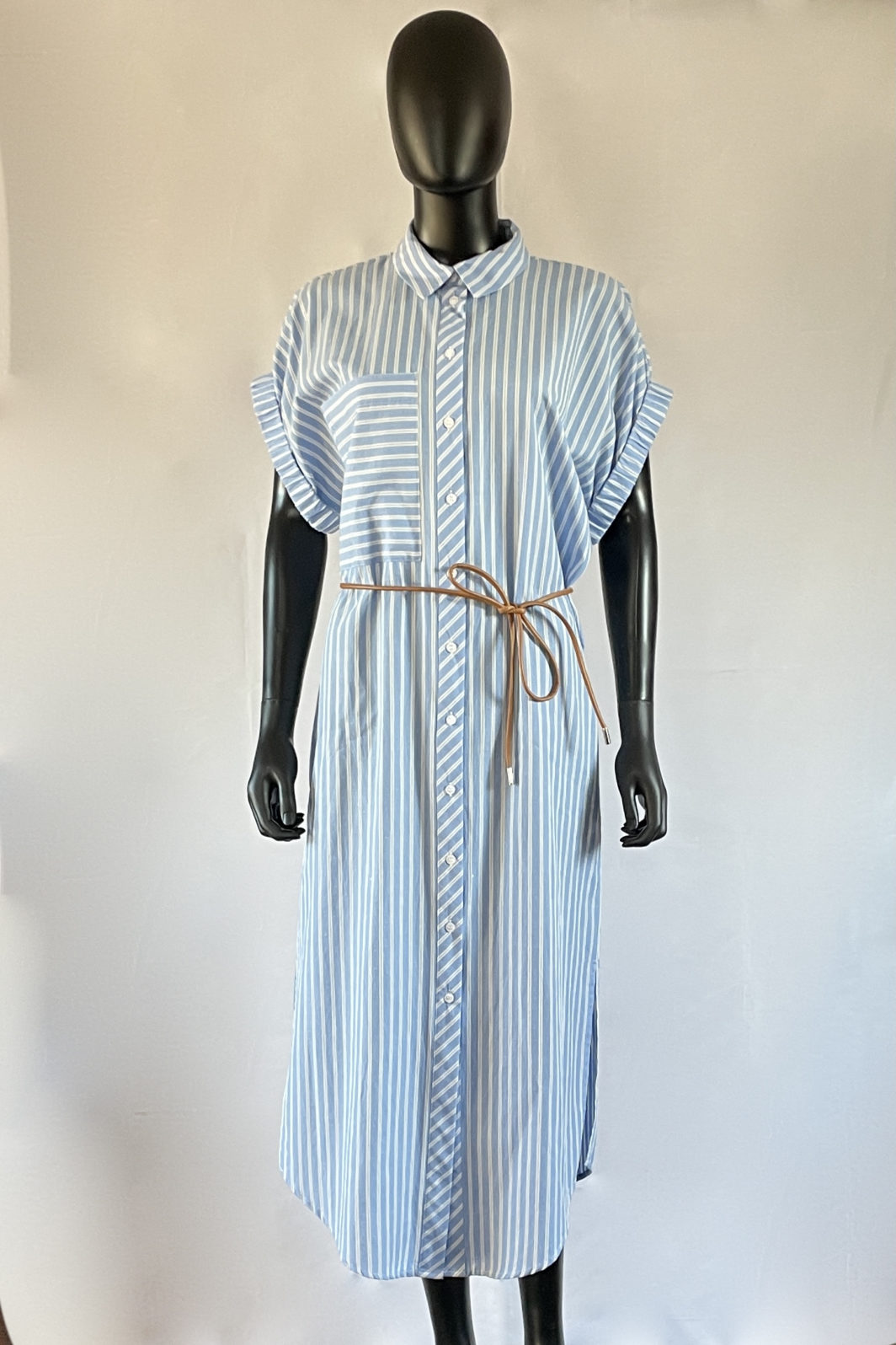 White Label Maxikleid aus Baumwolle in weiß/blau gestreift – Bild 3