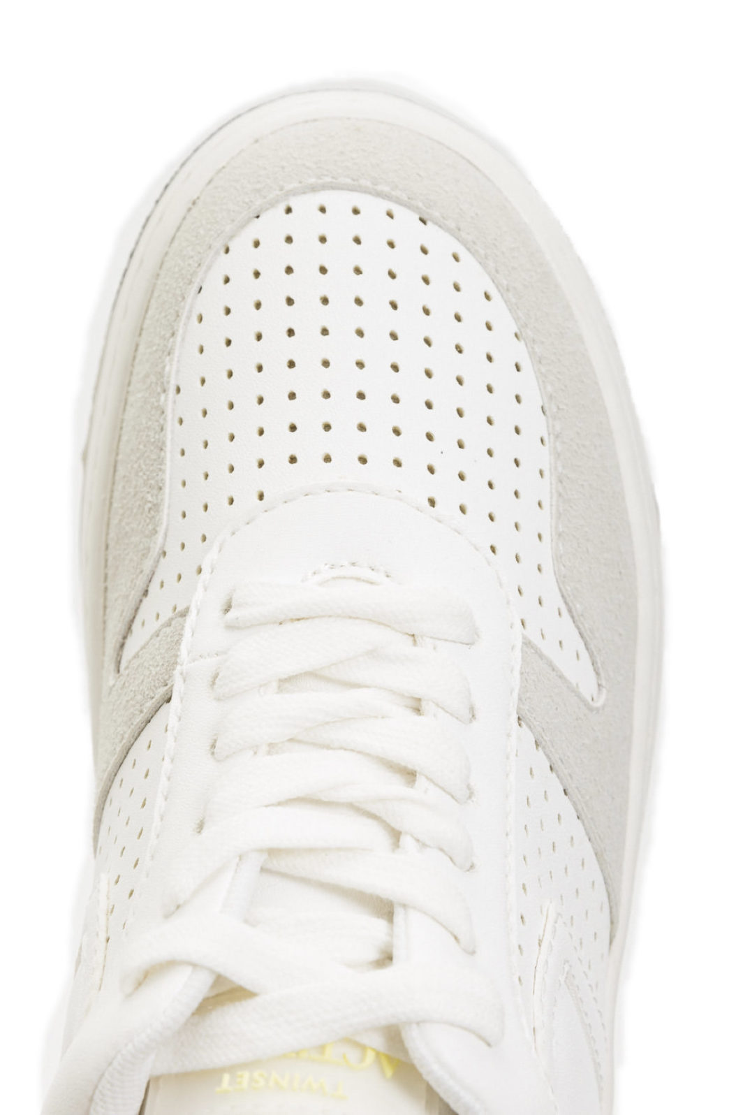TWINSET Sneaker in Weiß mit gelben Schriftzug – Bild 3