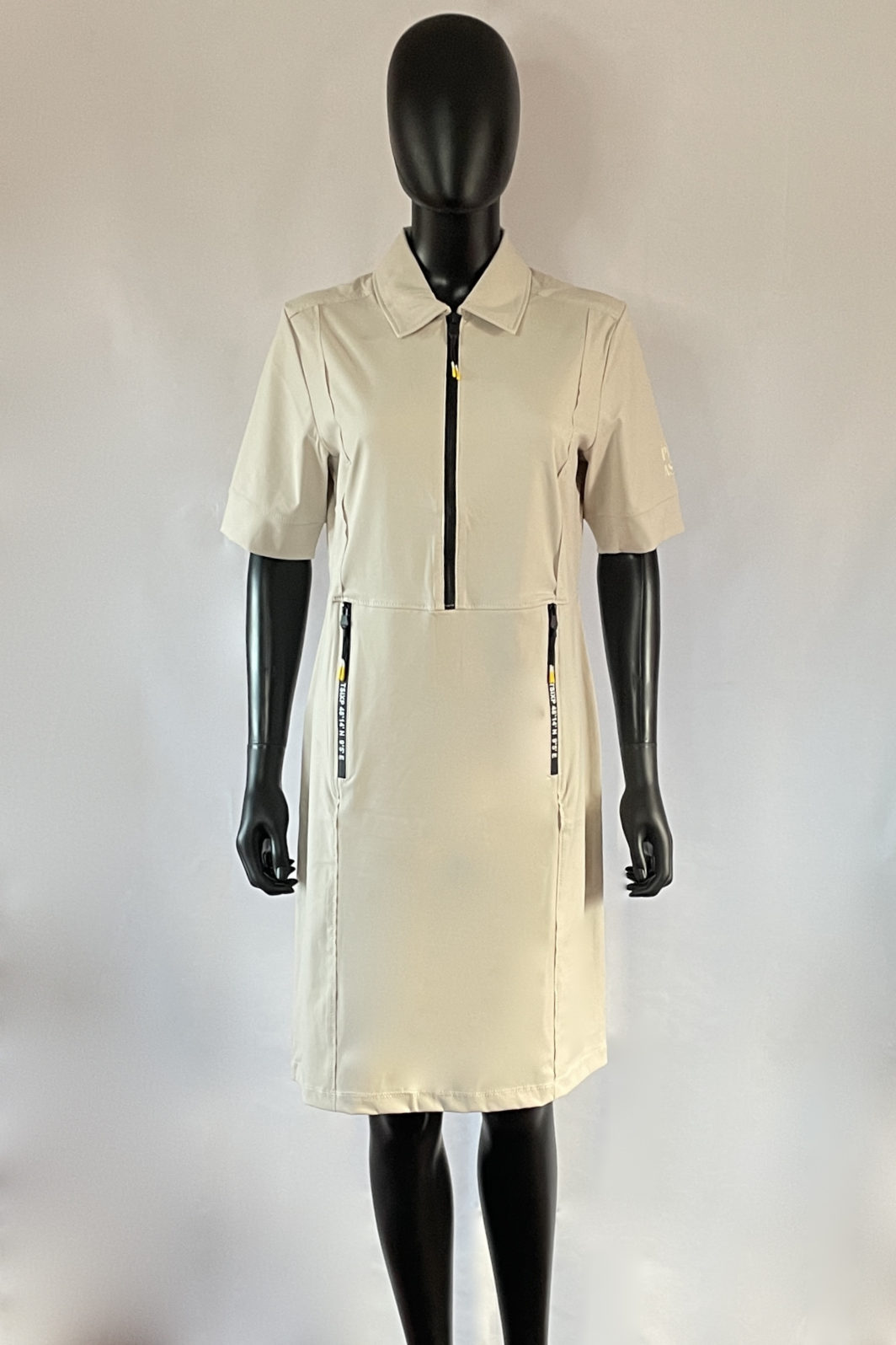 Twenty Six Peers Kleid in Stone mit farblich abgesetzten Reißverschlüssen – Bild 2