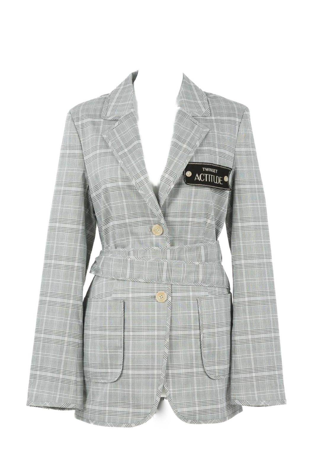 TWINSET Blazer mit Prince-of-Wales-Muster in schwarz/weiß