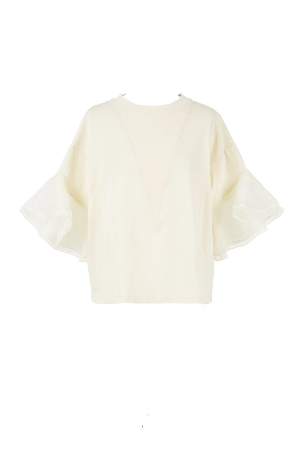 TWINSET Shirt mit Volant-Ärmeln in Chantilly