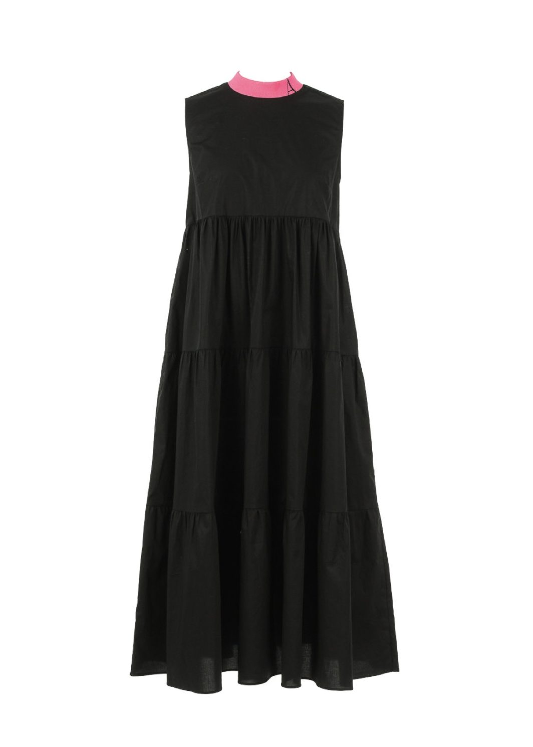 TWINSET Midikleid aus Popeline in Schwarz