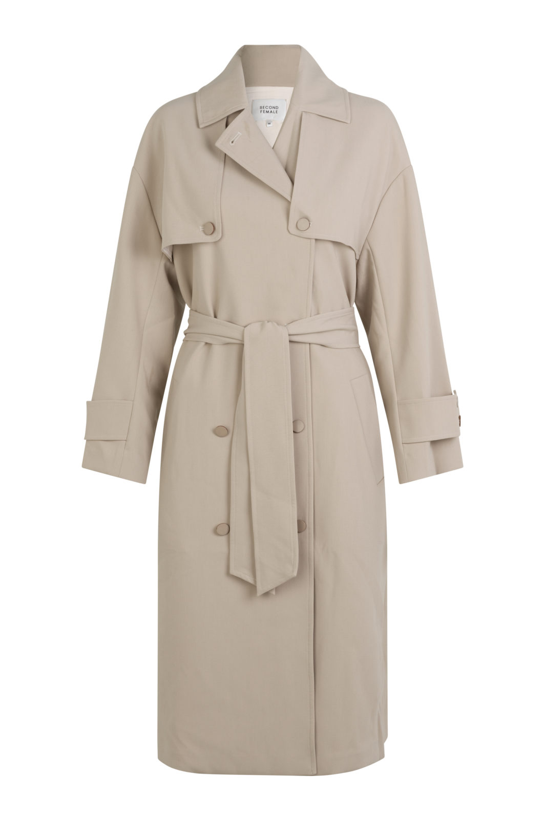 Second Female Silvia Classic Trenchcoat in Warm Grey