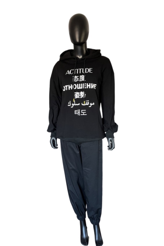 TWINSET Oversize Kapuzensweatshirt in Schwarz