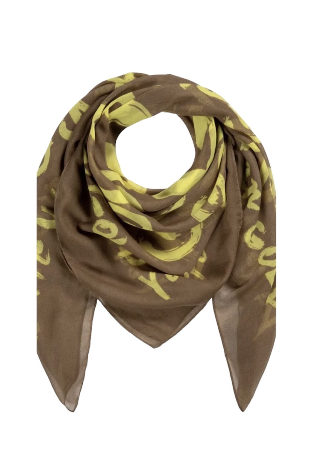Codello Tuch mit Gold-Schriftzug in Medium Braun