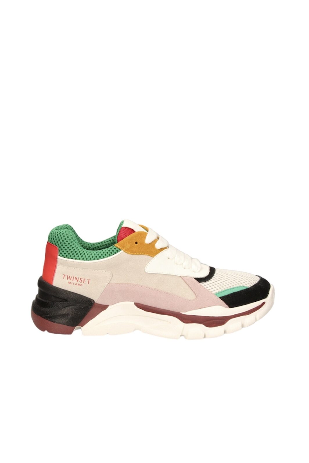 TWINSET Sneaker Multicolor in Weiß/Grün/Rot/Lavendel gemustert