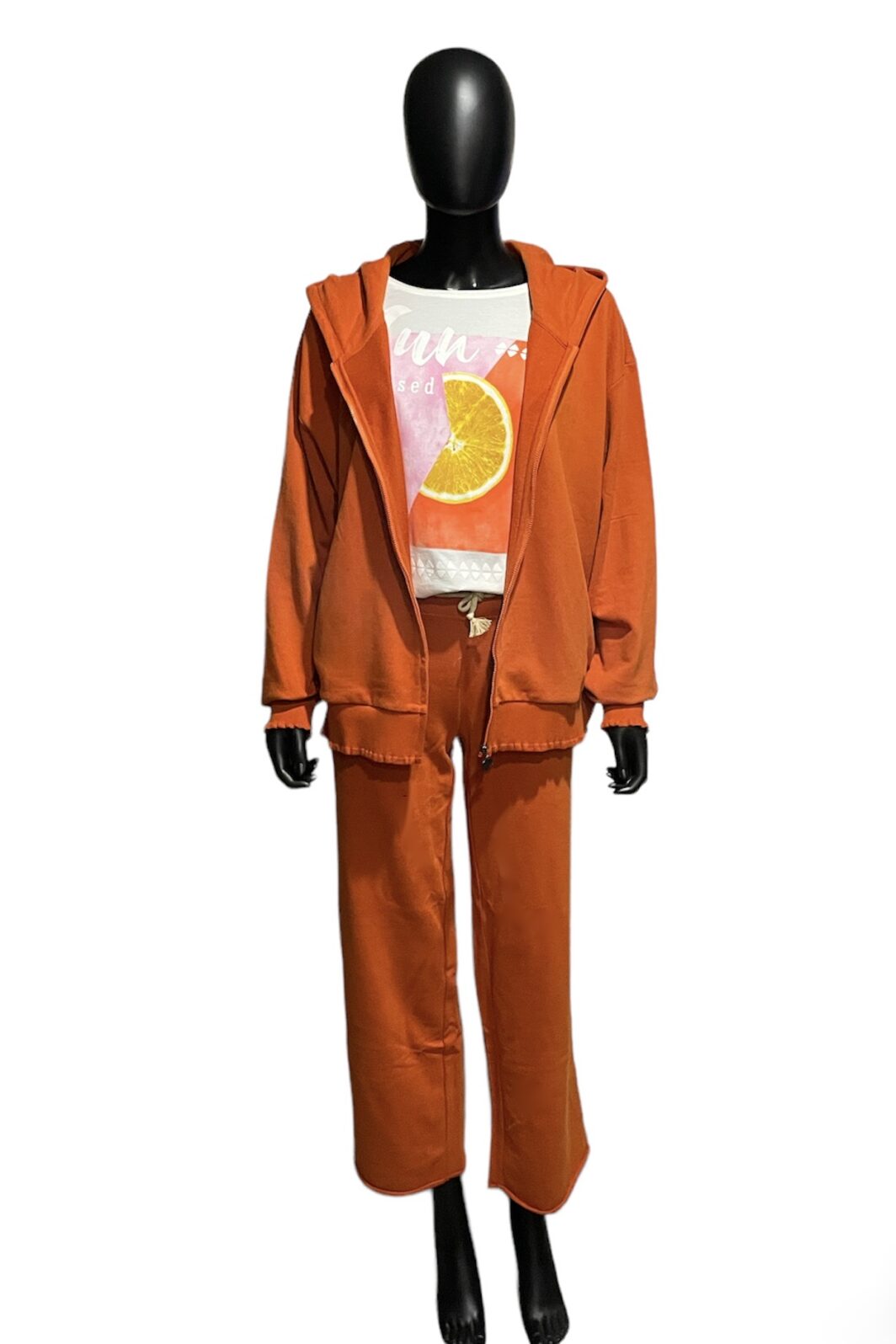 Love Joy Victory Sweatjacke in Orange – Bild 2