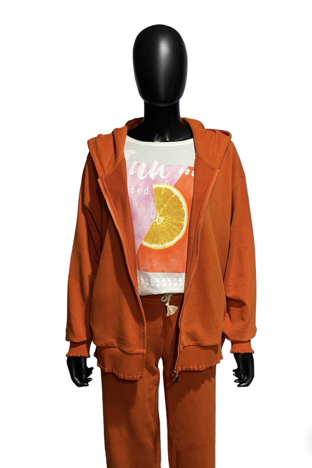 Love Joy Victory Sweatjacke in Orange
