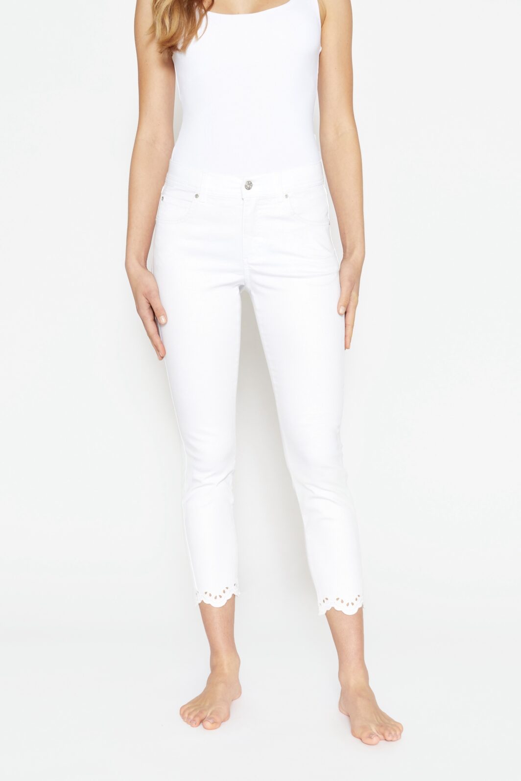 Angels Jeans Ornella Stitch in weiß mit Stickerei – Bild 2
