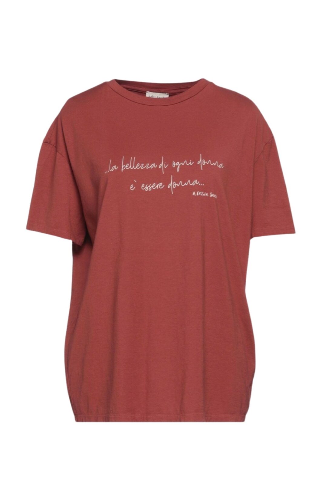 Alessia Santi Shirt mit Schriftzug in Mittelbraun