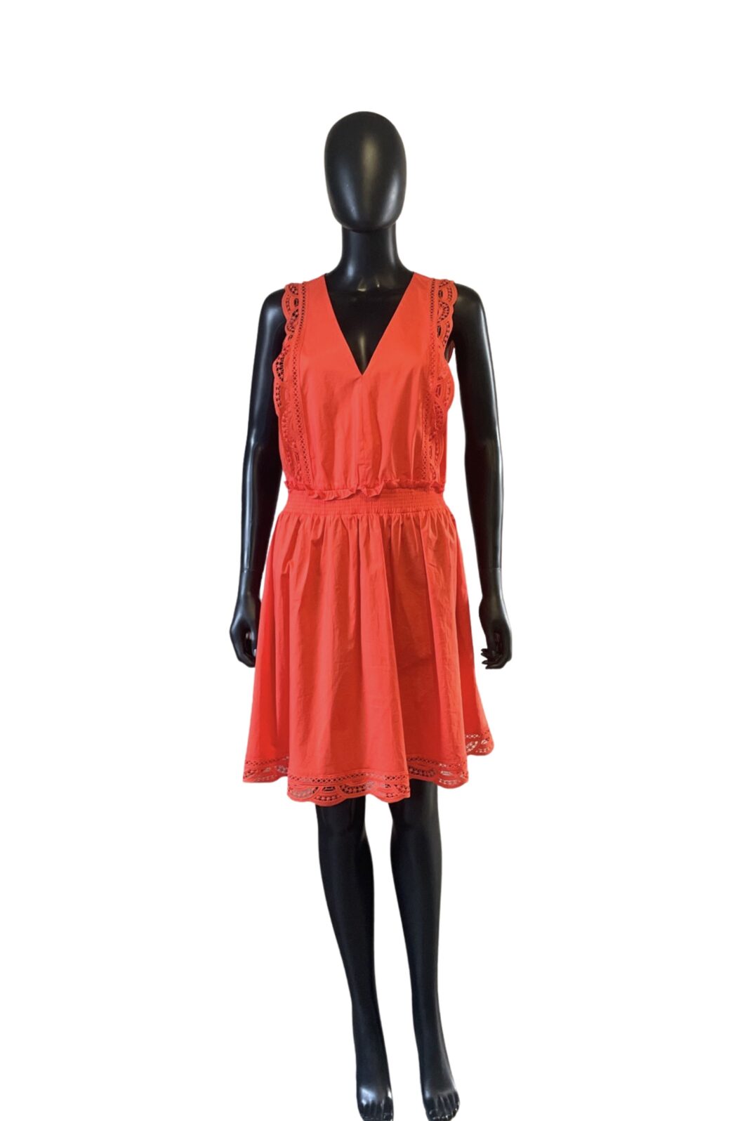 Twinset Milano Kleid aus Popeline mit Spitze in Orange