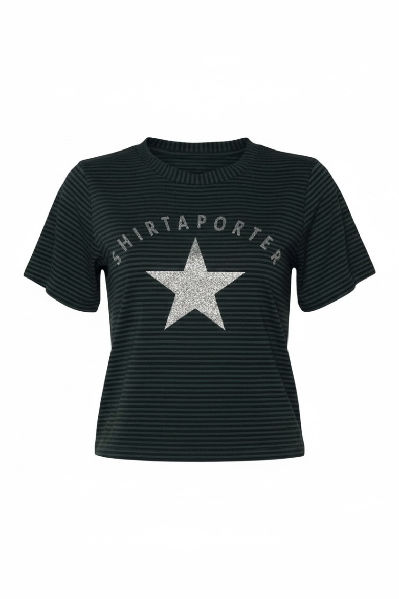 Shirtaporter Shirt in grün/schwarz gestreift