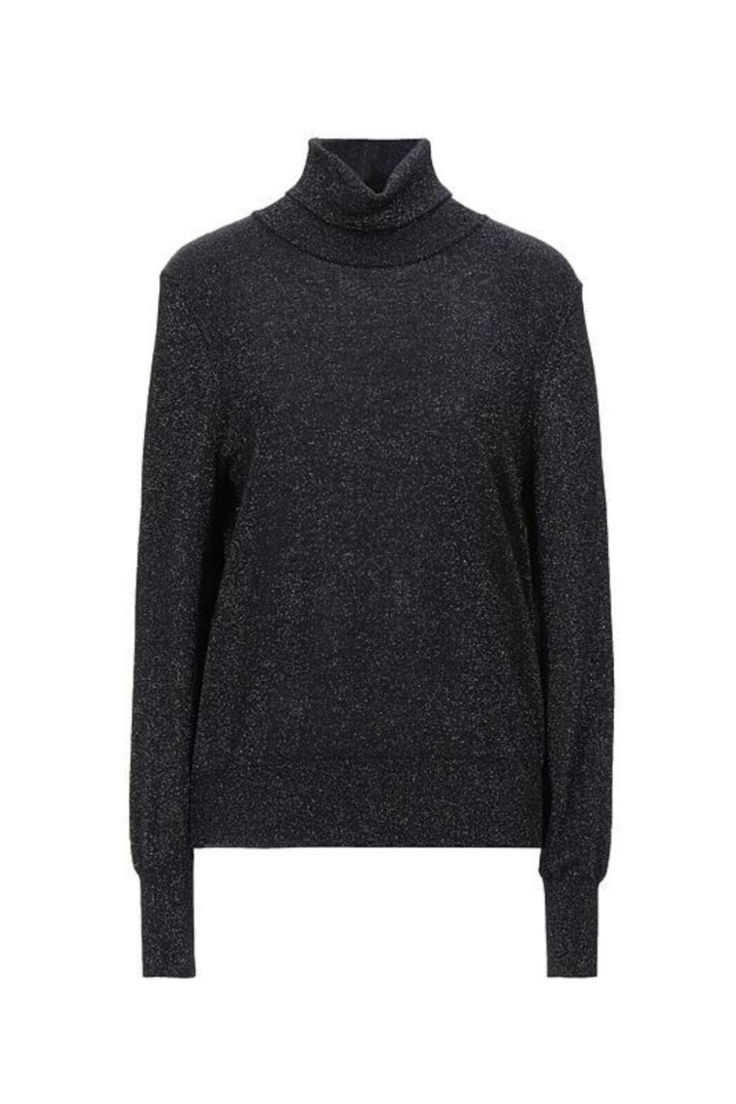 SET Rollkragenpullover mit metallischem Garn in Schwarz