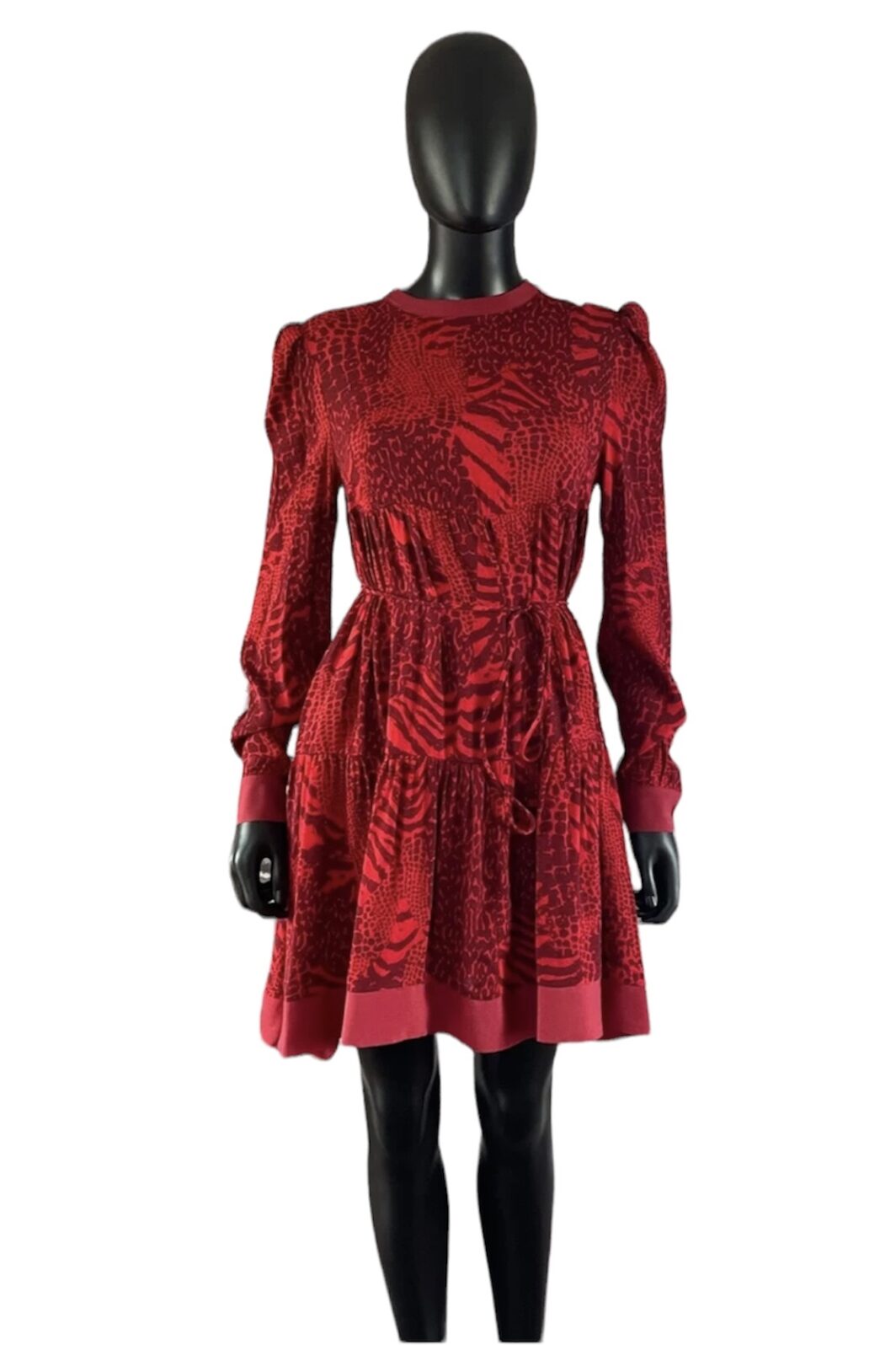 TWINSET kurzes Kleid in rot mit grafischem Animalprint – Bild 2