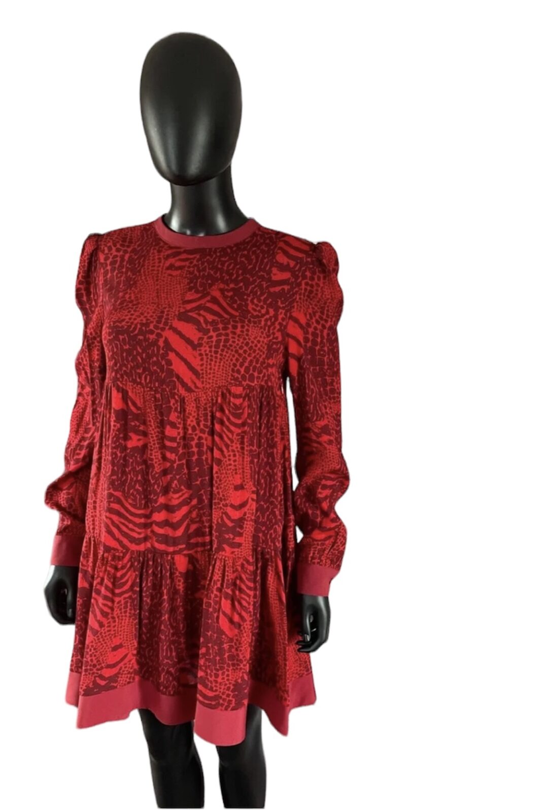 TWINSET kurzes Kleid in rot mit grafischem Animalprint – Bild 3
