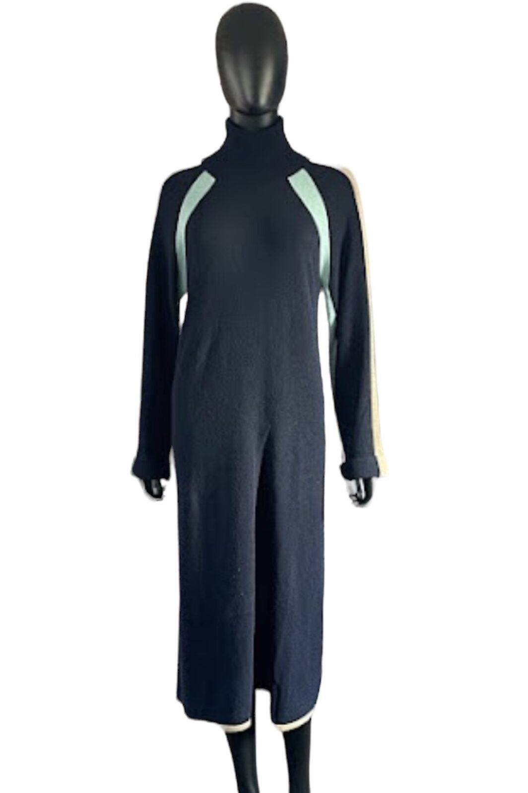Delicatelove blaues Strickkleid mit Schlitz