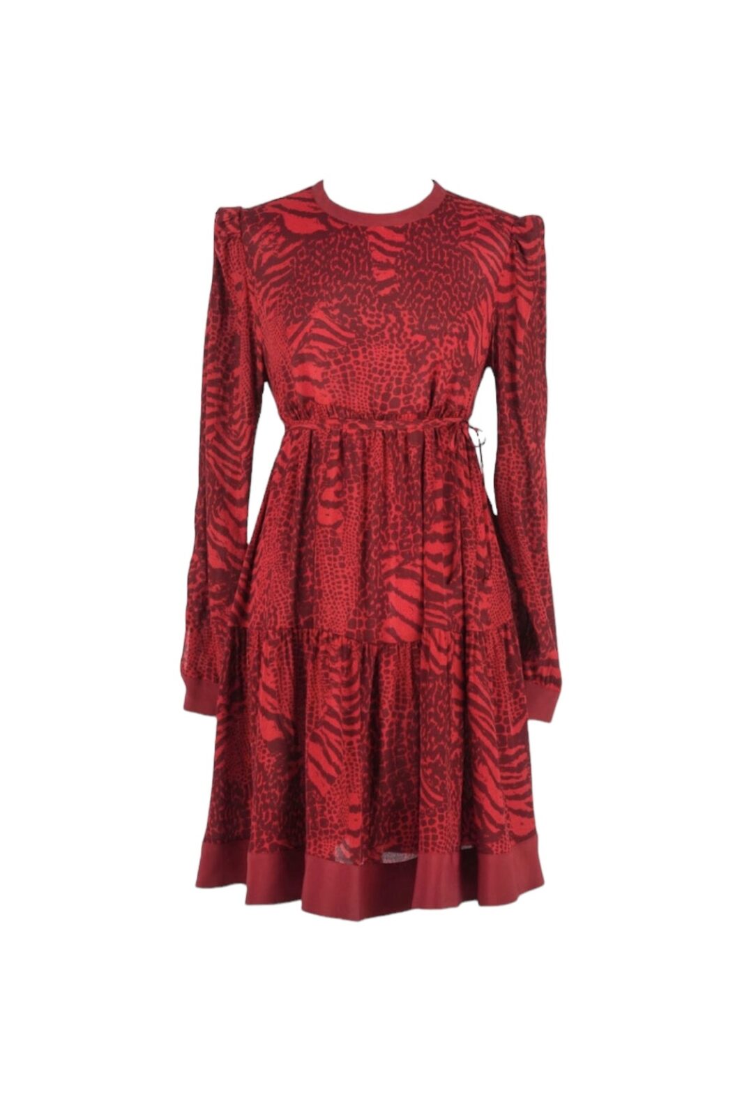 TWINSET kurzes Kleid in rot mit grafischem Animalprint