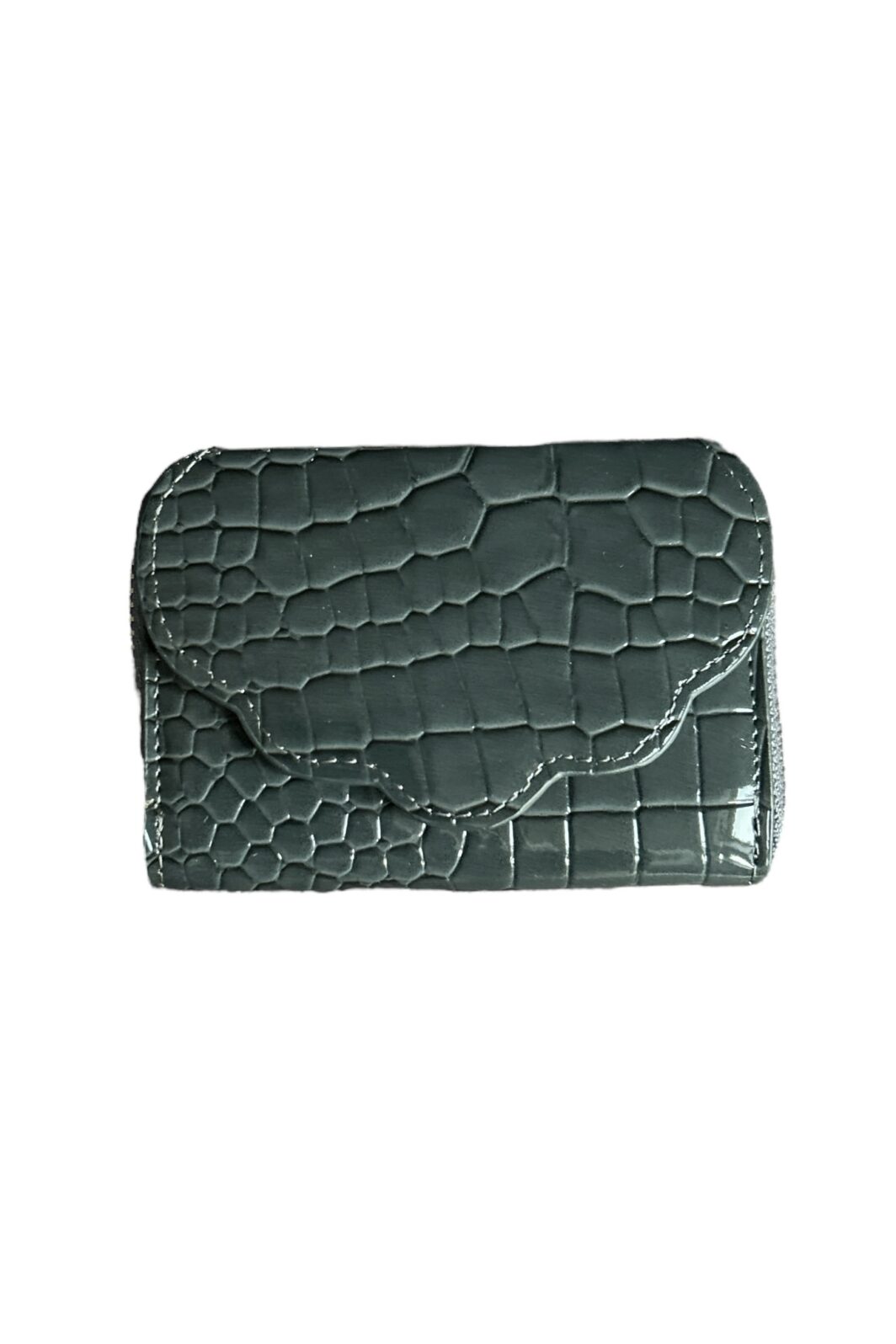 Hvisk Wallet Zipper Croco in Grau