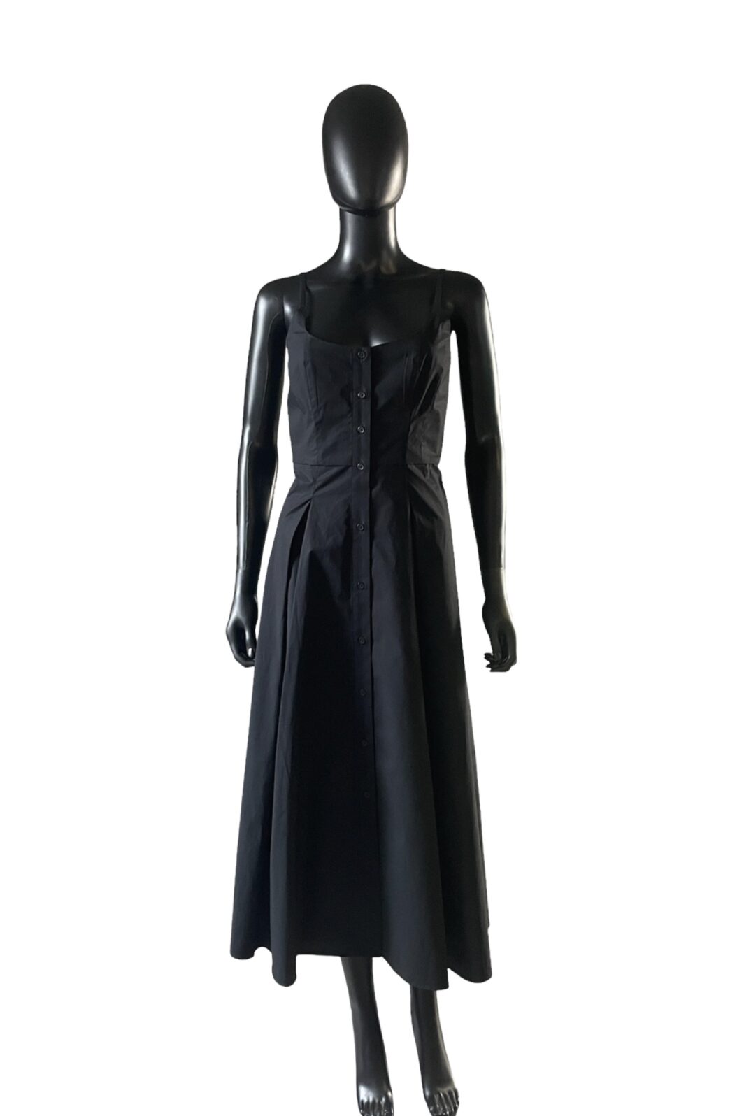 TWINSET Maxi-Trägerkleid aus Popeline in Schwarz