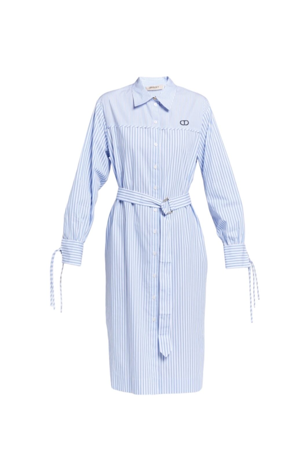 TWINSET gestreiftes Hemdblusenkleid aus Popeline