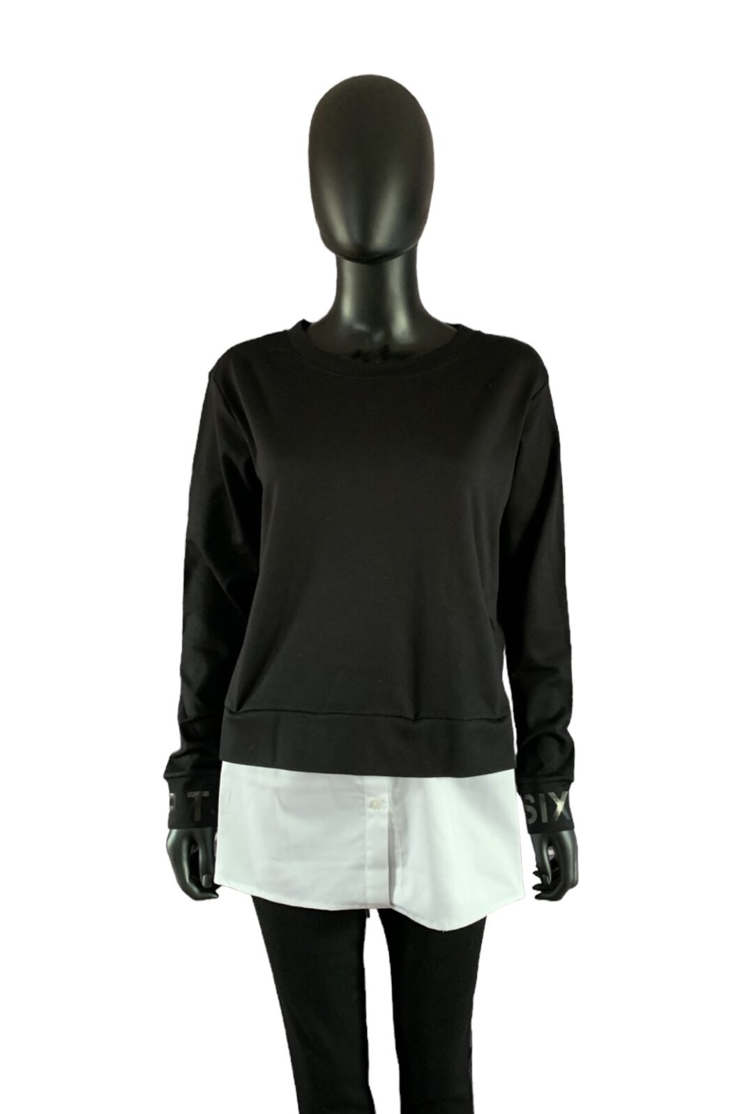 Twenty Six Peers Sweatshirt in schwarz mit Bluseneinsatz