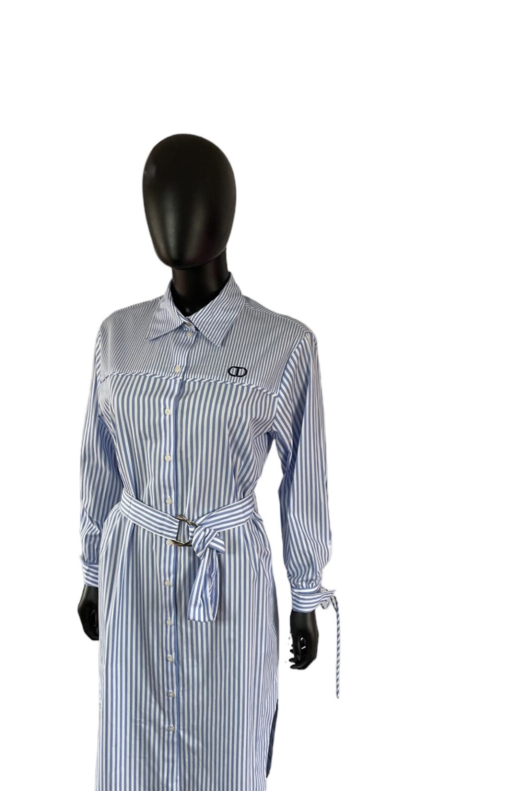 TWINSET gestreiftes Hemdblusenkleid aus Popeline – Bild 3