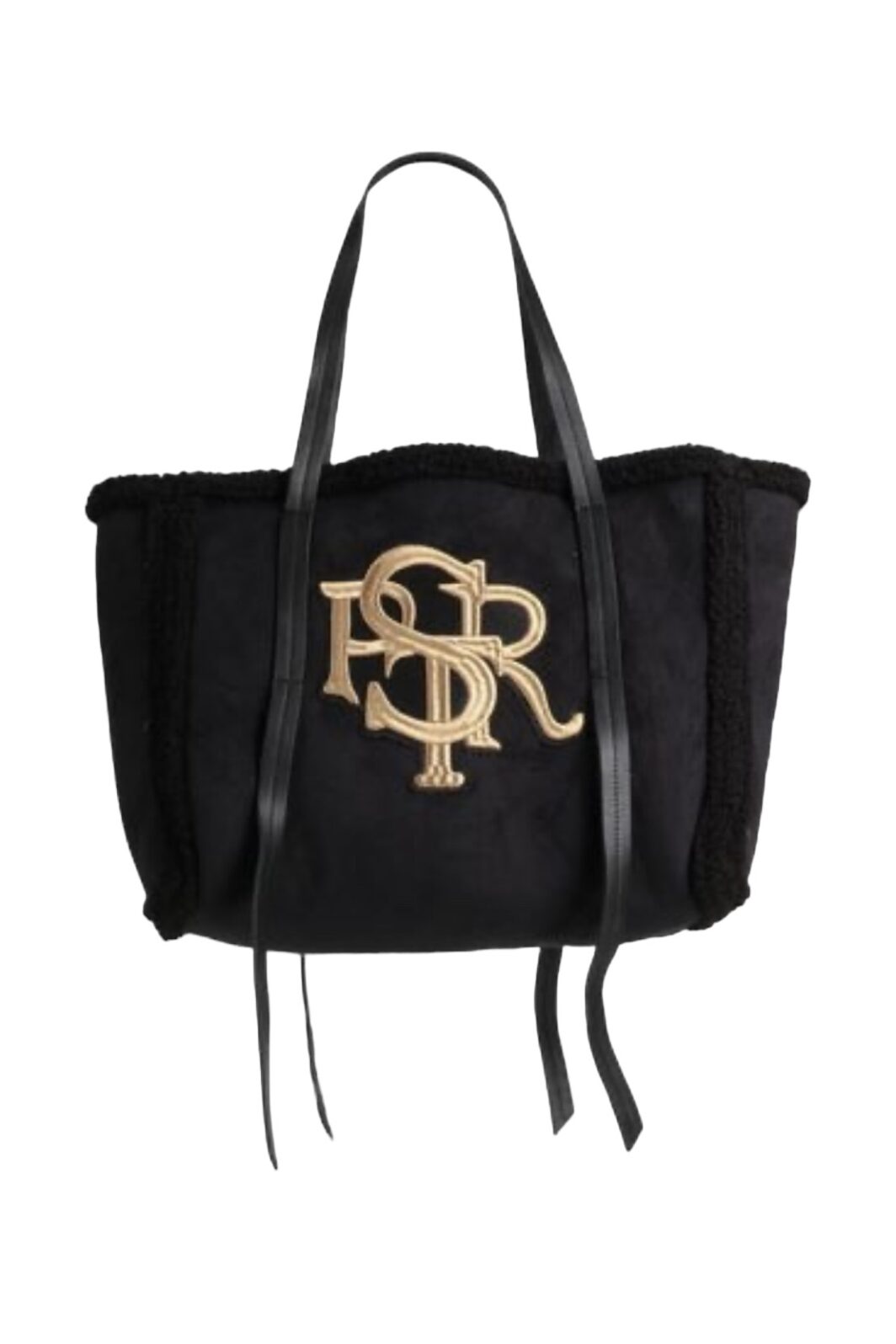 Shirtaporter schwarze Tasche mit Fellbesatz