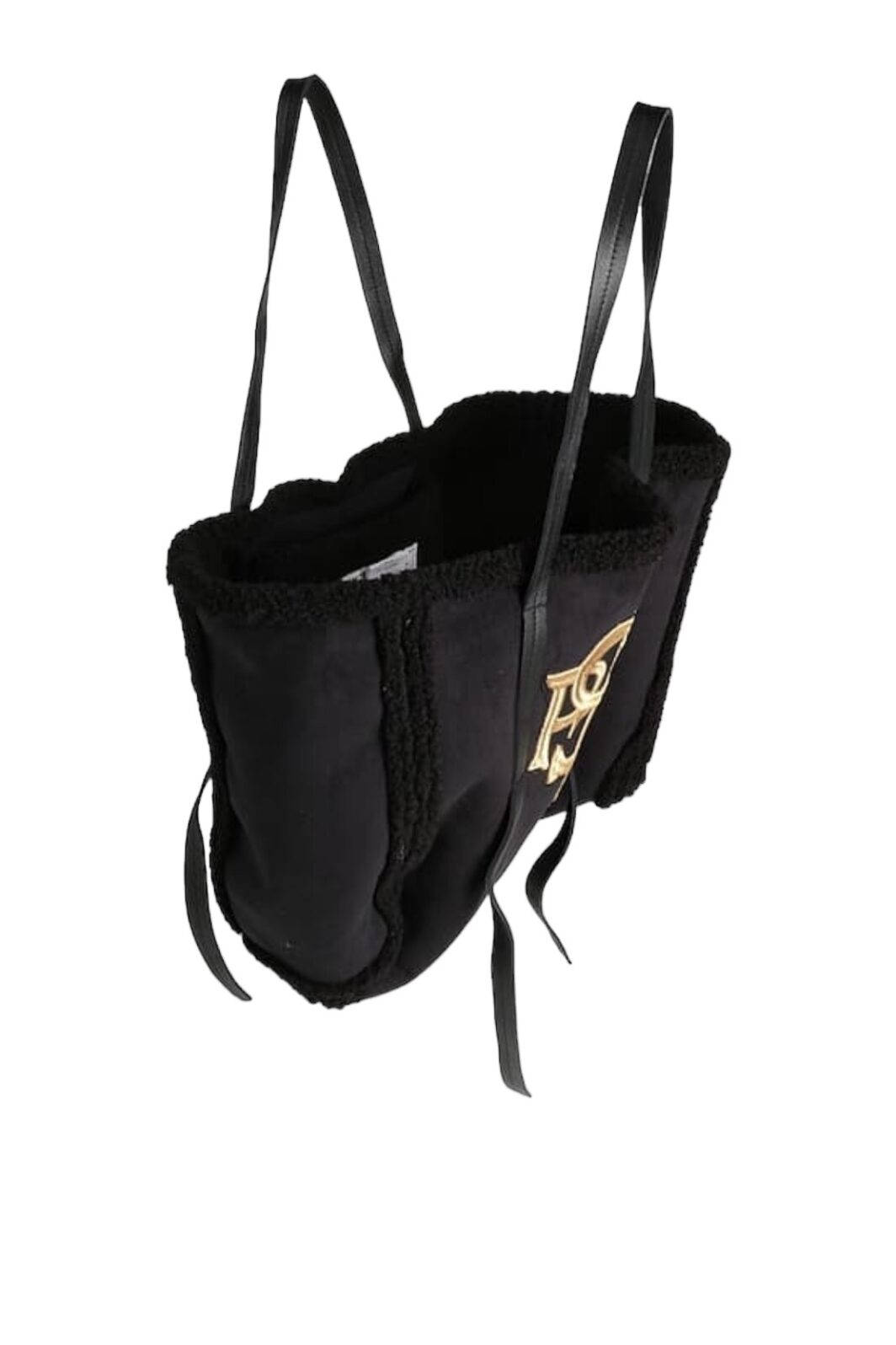 Shirtaporter schwarze Tasche mit Fellbesatz – Bild 2