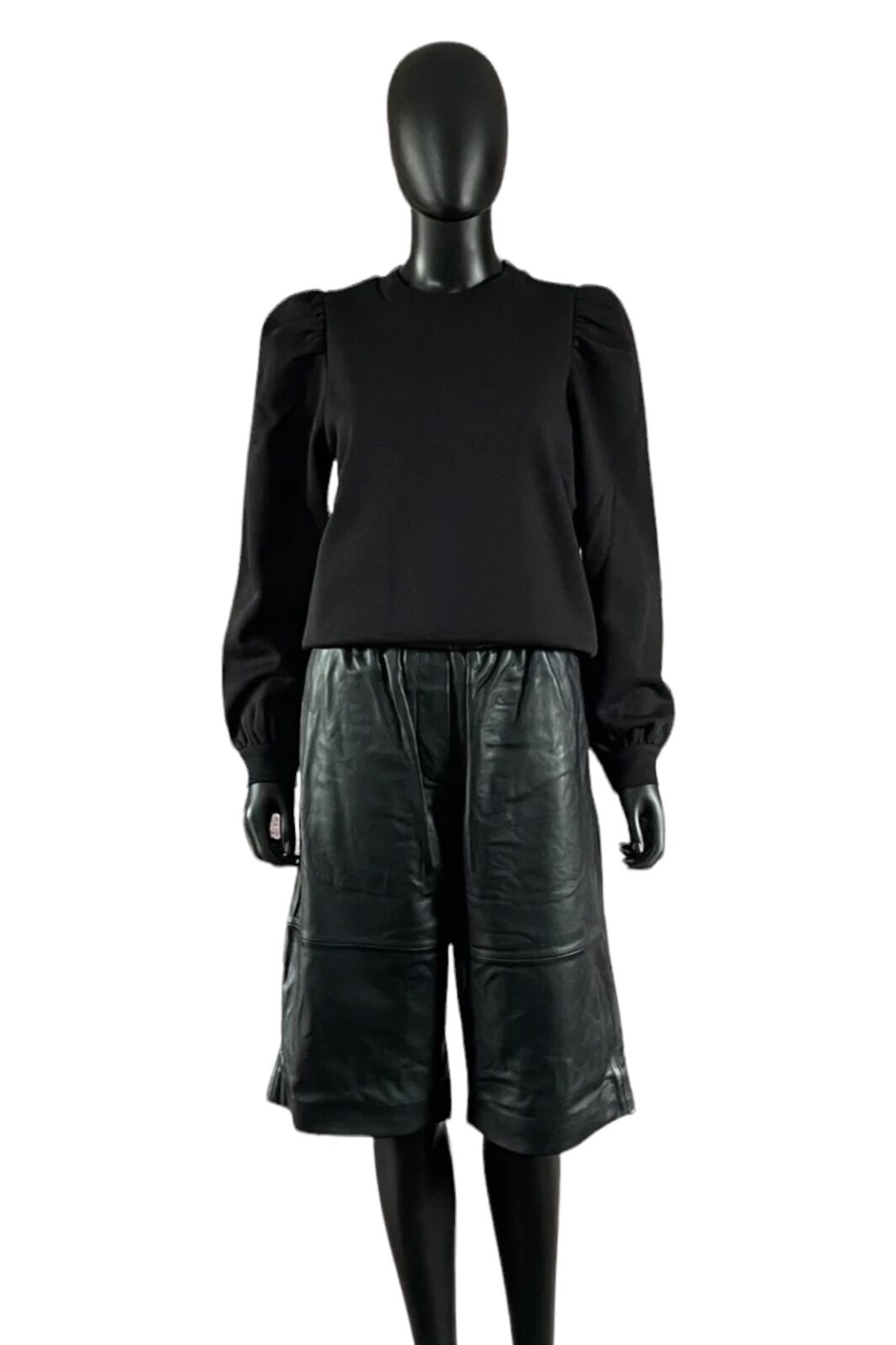 Second Female Edie Lederbermudas in schwarz – Bild 4