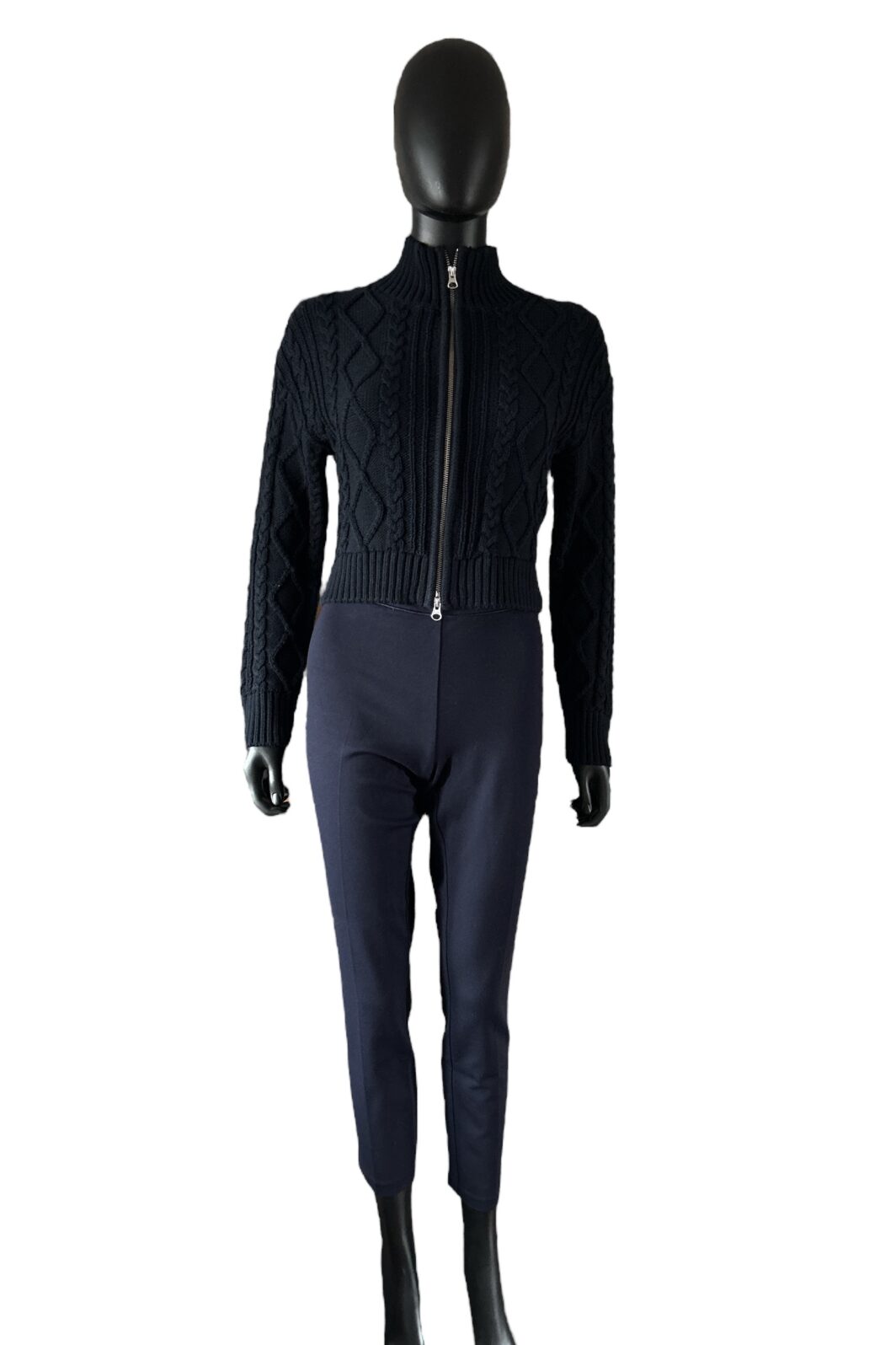 TWINSET schmale Hose in Blau mit Smokingstreifen