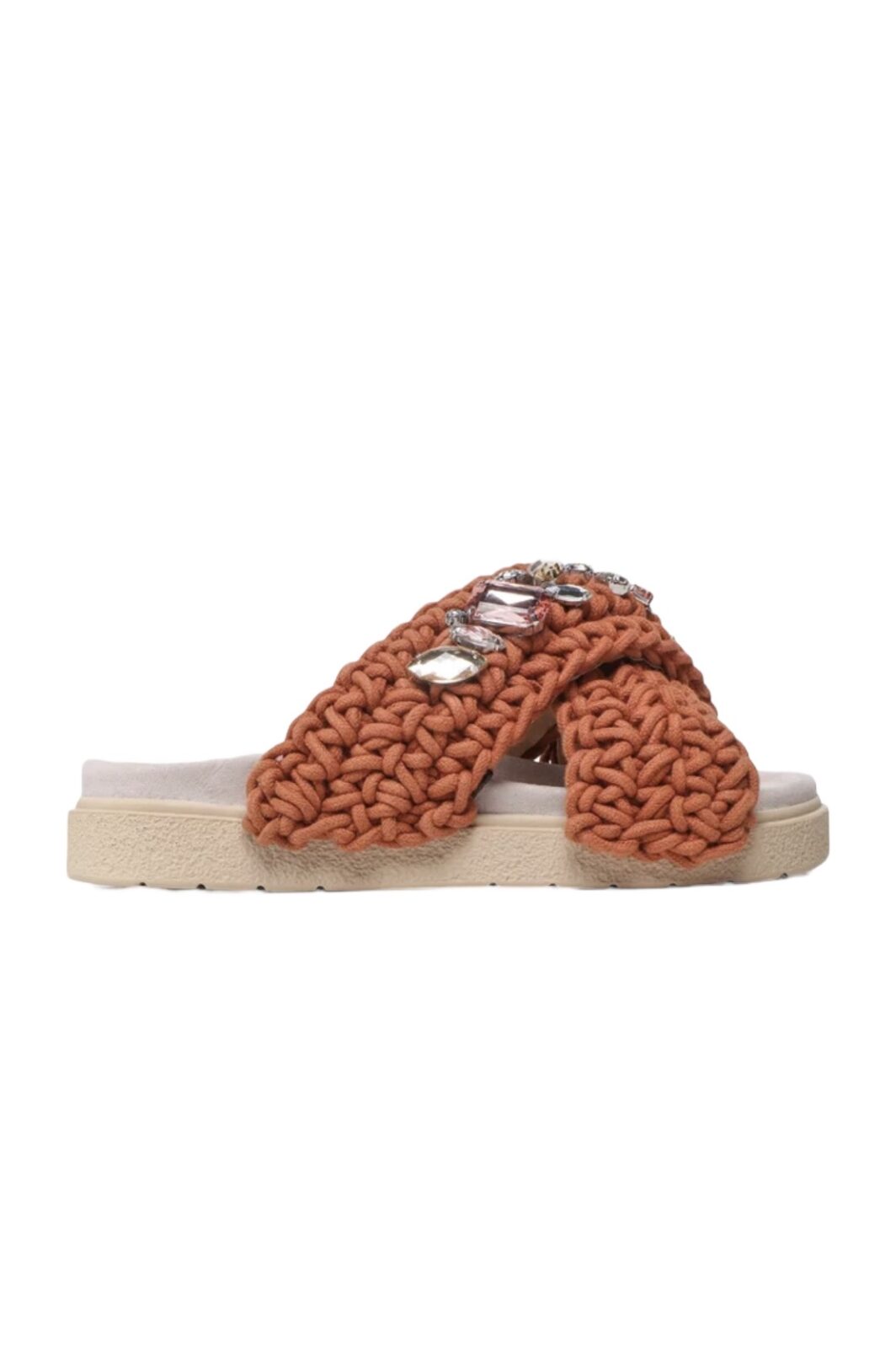 Inuikii Pantoletten Women Woven Stones in Braun