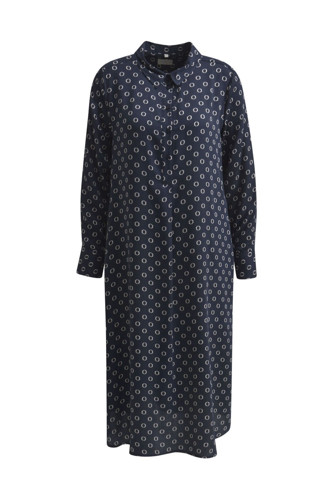 Milano Italy Blusenkleid in Blau gemustert
