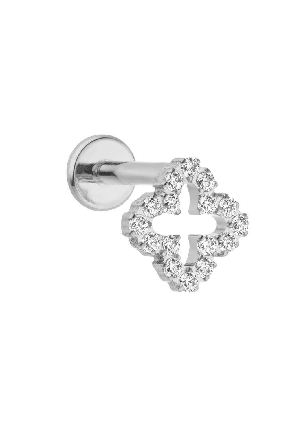 Diamond Mode Glim Clover Piercing / Titan in Silber
