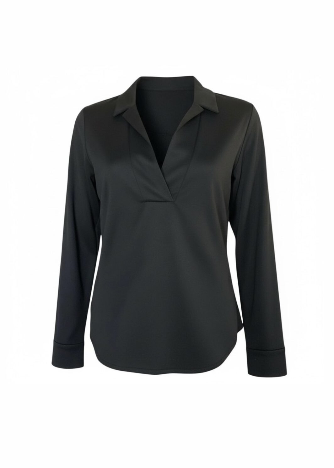 Closed langarm Shirt in Schwarz mit Polokragen