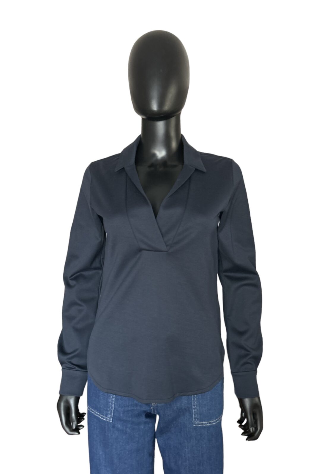 Closed langarm Shirt in Blau mit Polokragen