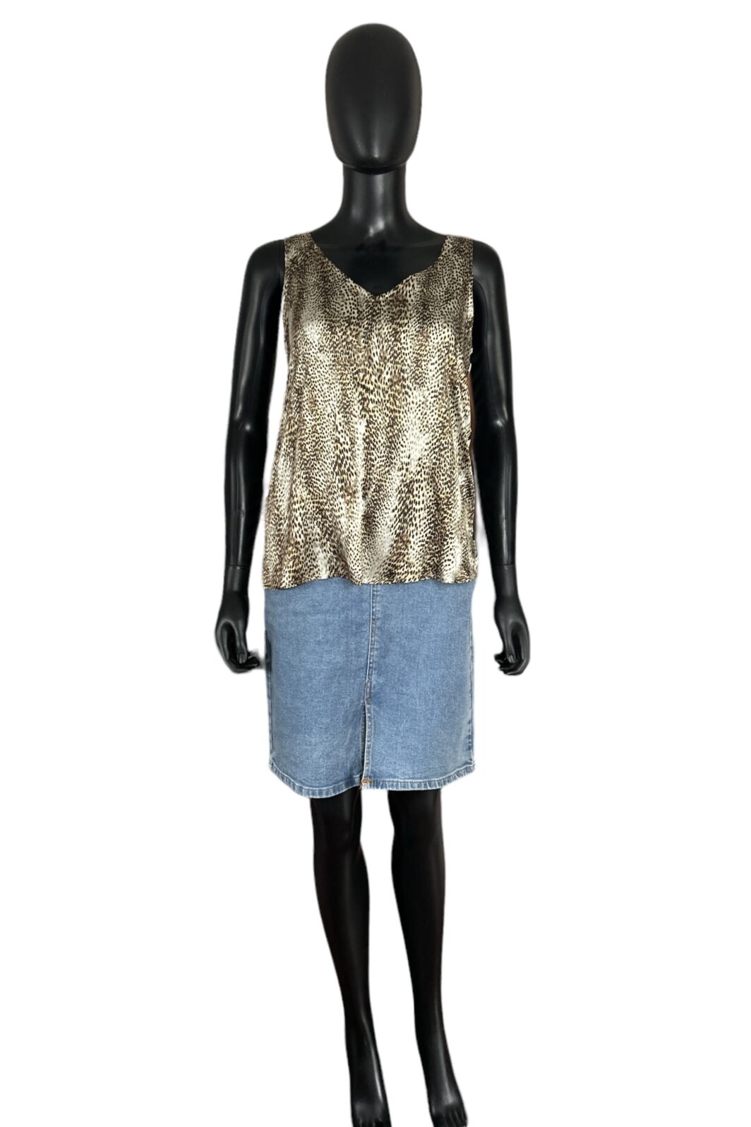 Shirtaporter Top mit Animalprint und Streifenmuster – Bild 2