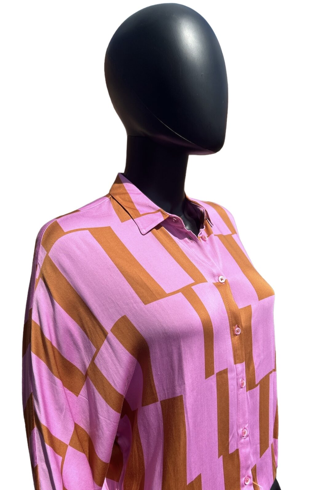 Emily van den Bergh Bluse in rosa/nougat gemustert – Bild 2