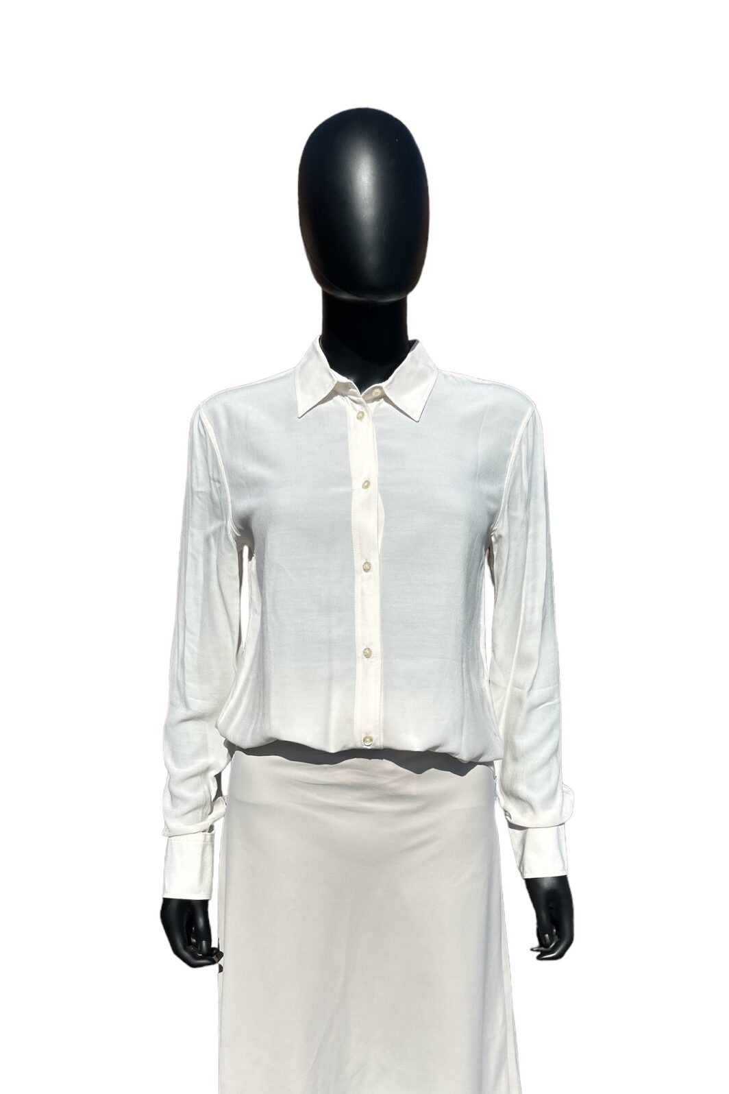 Emily van den Bergh Longbluse in Cremeweiß