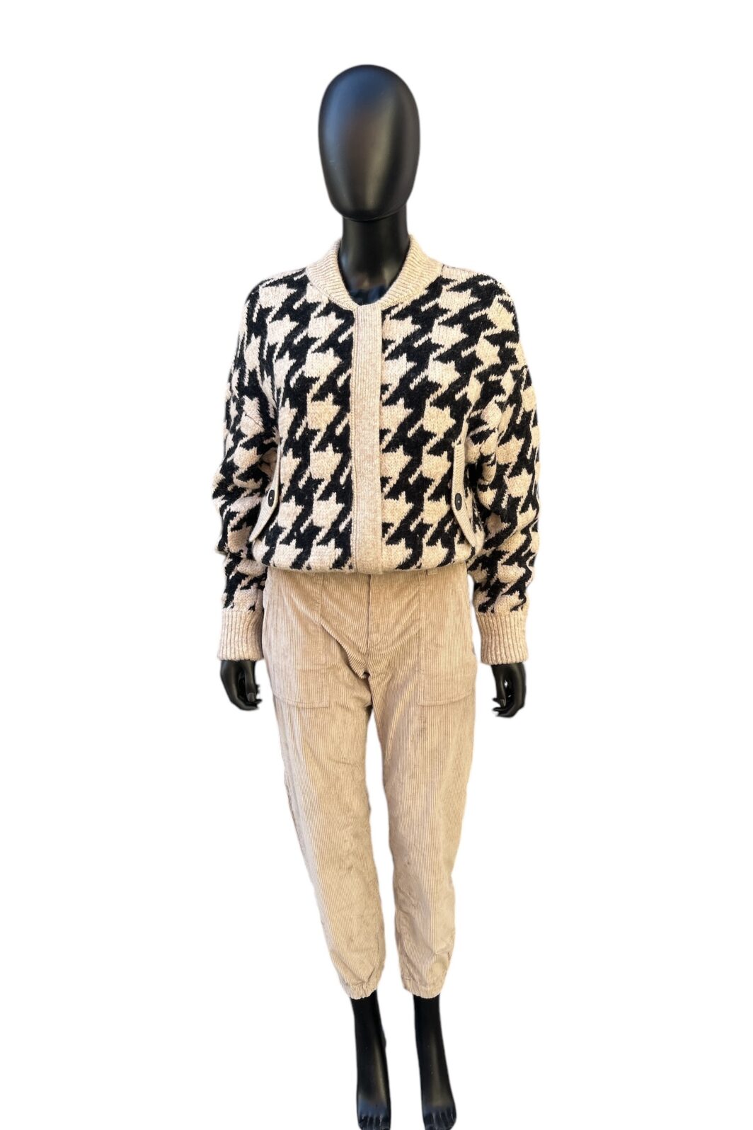 Closed Jacke in beige mit Jacquard-Hahnentrittmuster – Bild 3
