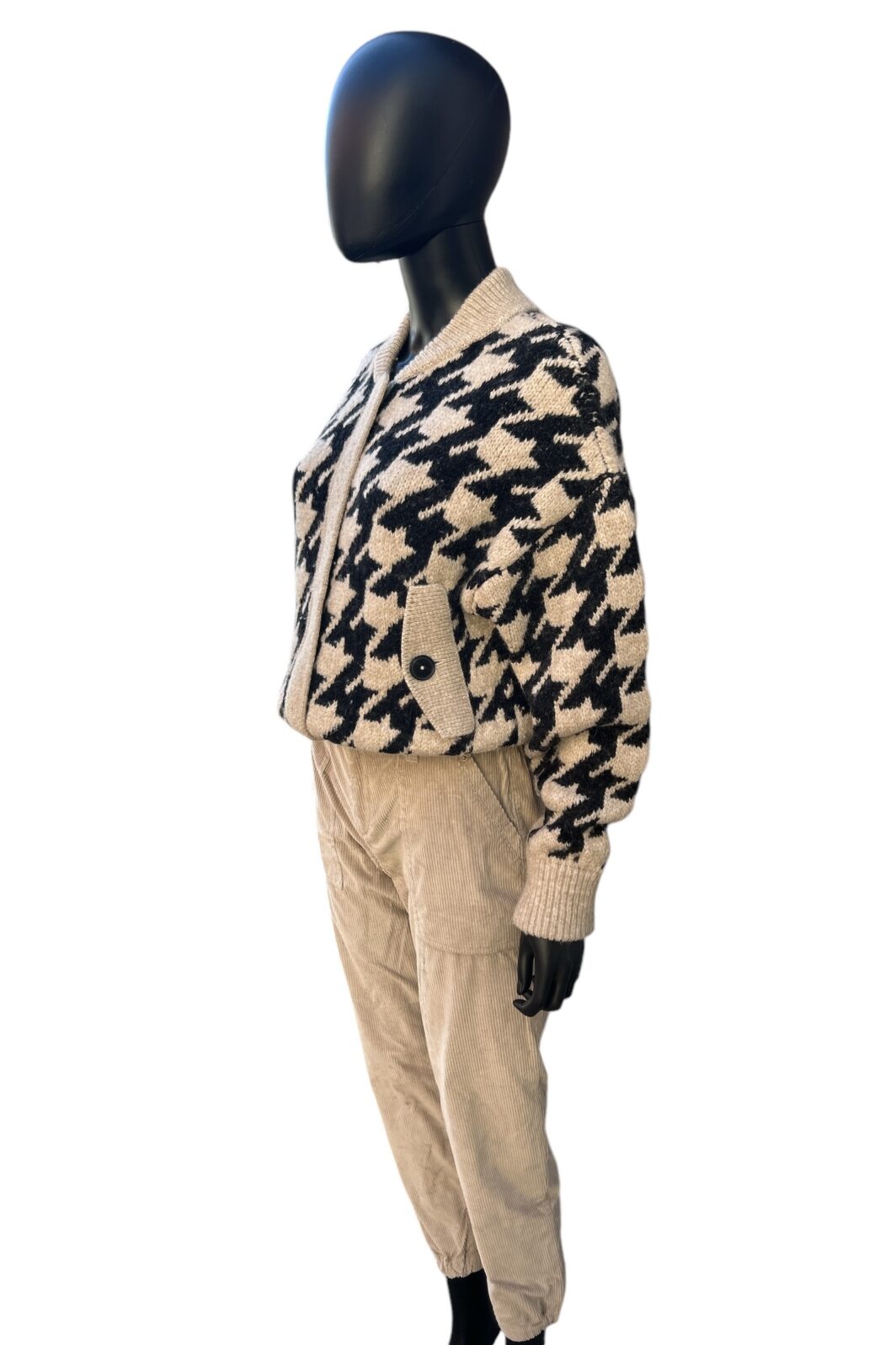 Closed Jacke in beige mit Jacquard-Hahnentrittmuster – Bild 4