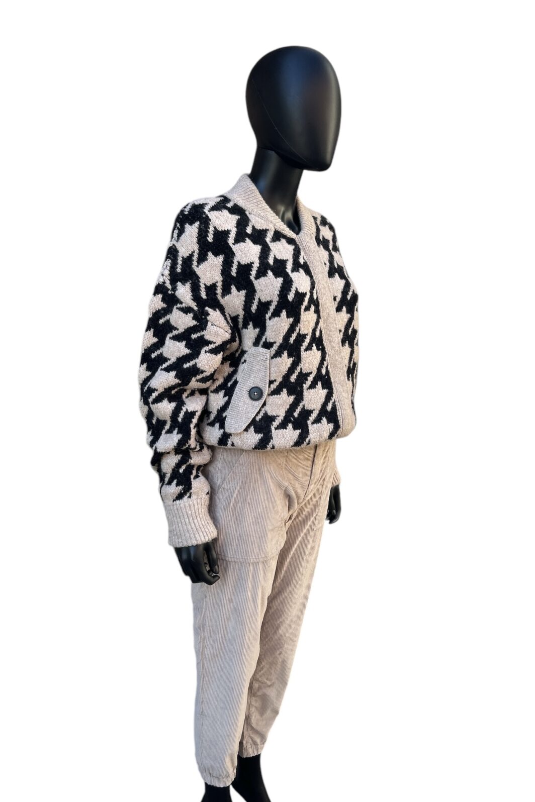 Closed Jacke in beige mit Jacquard-Hahnentrittmuster – Bild 2