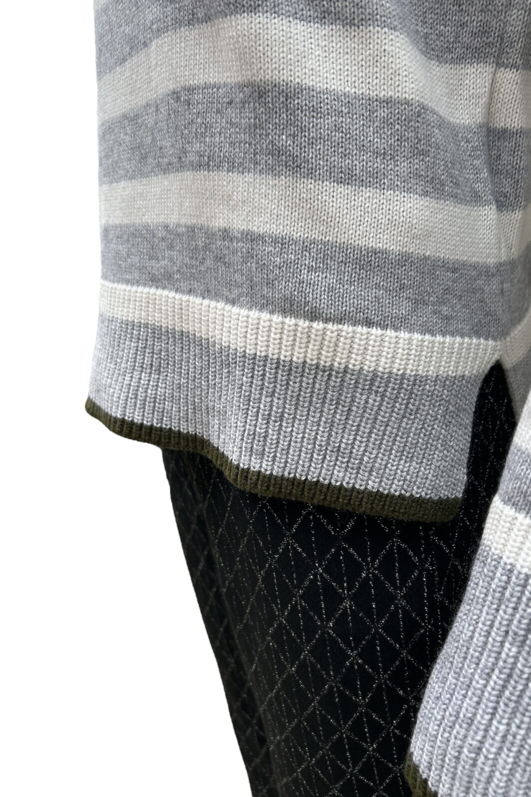 FTC Cashmere Strickpullover in grau gestreift – Bild 3
