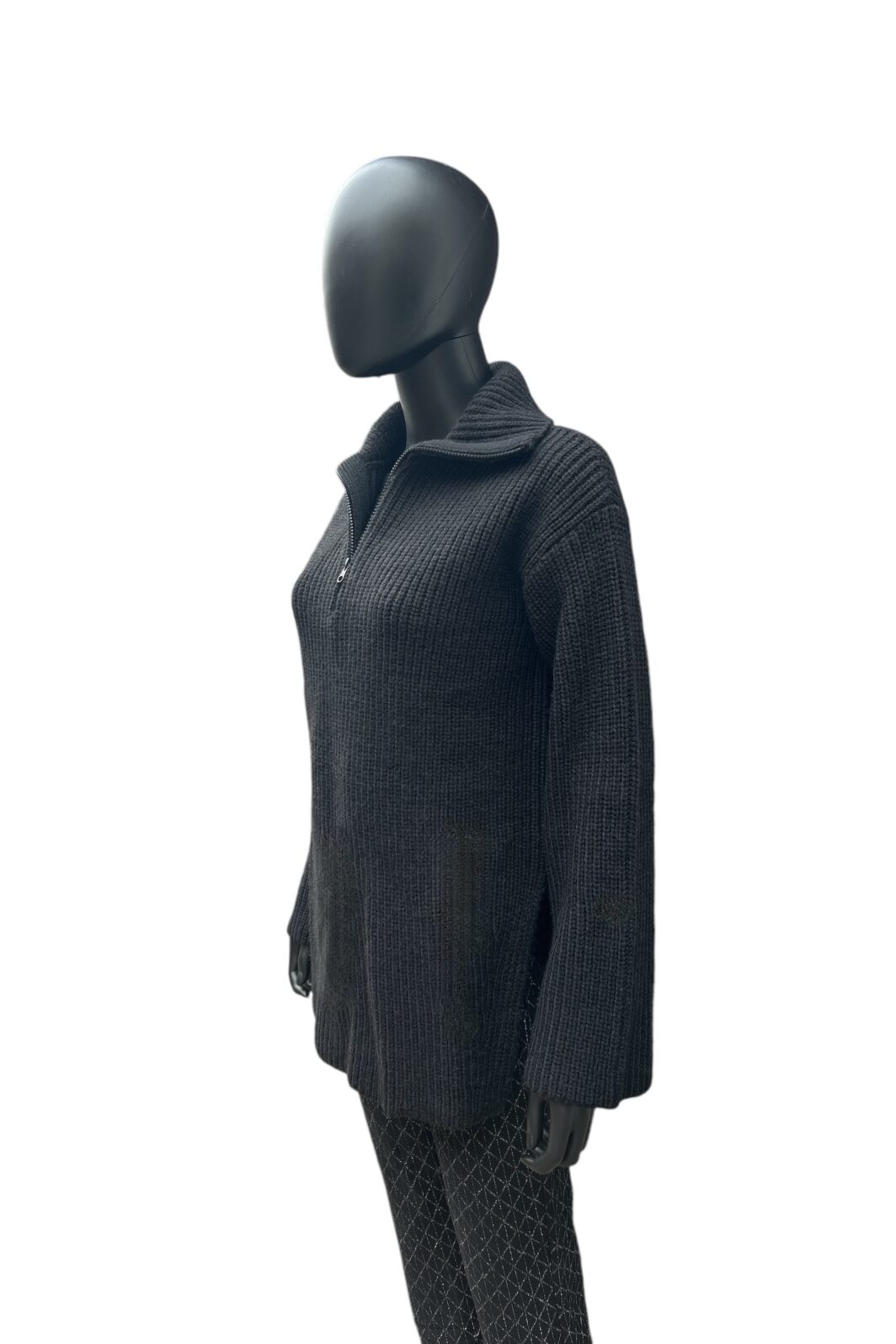 PENN&INK New York Strickpullover Troyer in Schwarz – Bild 3