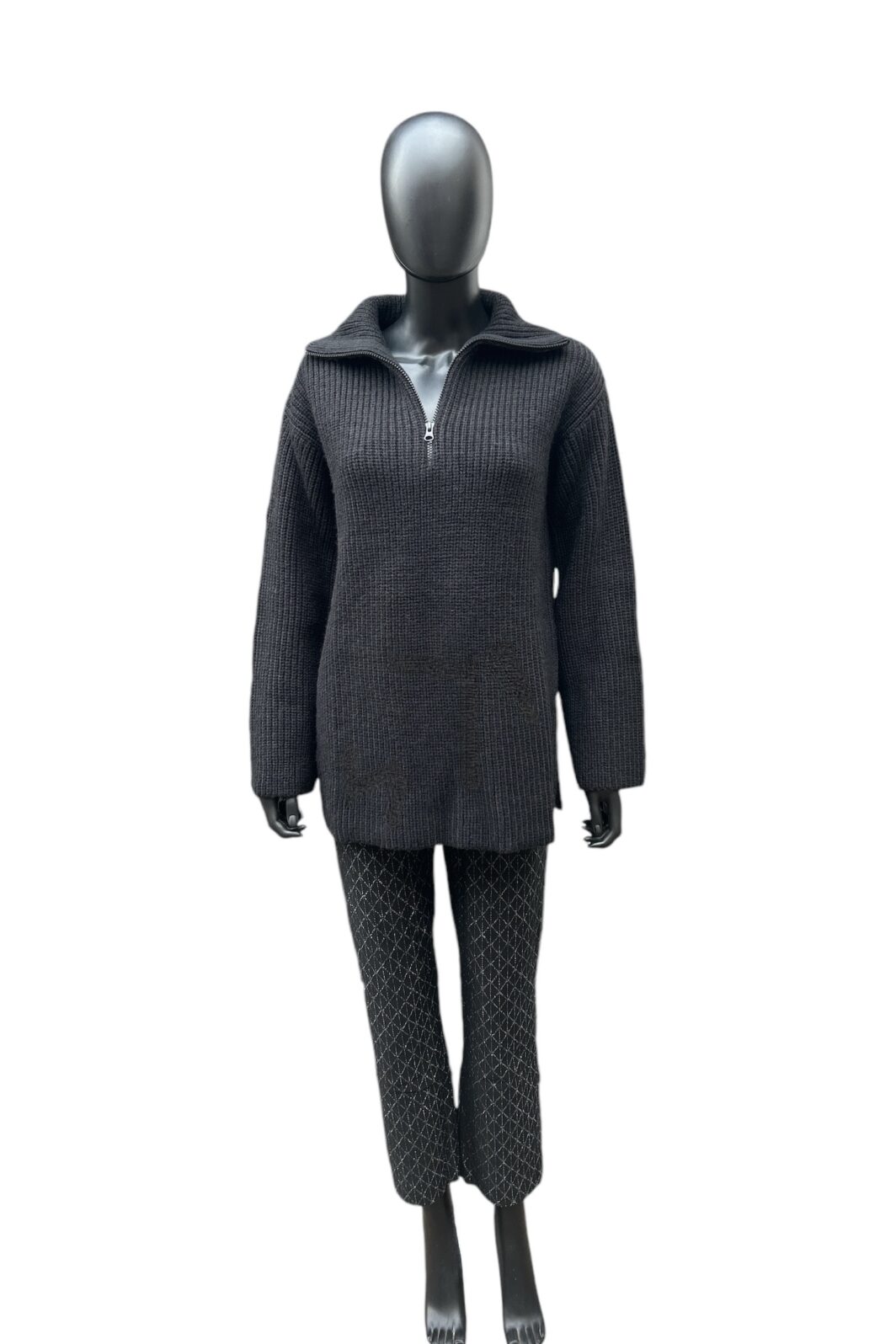 PENN&INK New York Strickpullover Troyer in Schwarz – Bild 2