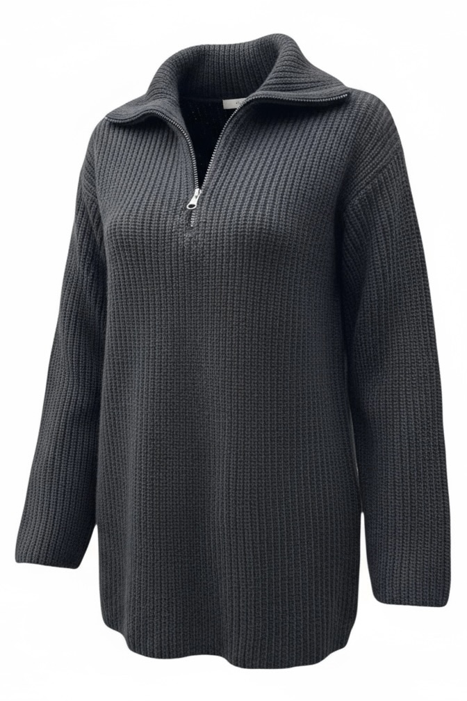PENN&INK New York Strickpullover Troyer in Schwarz