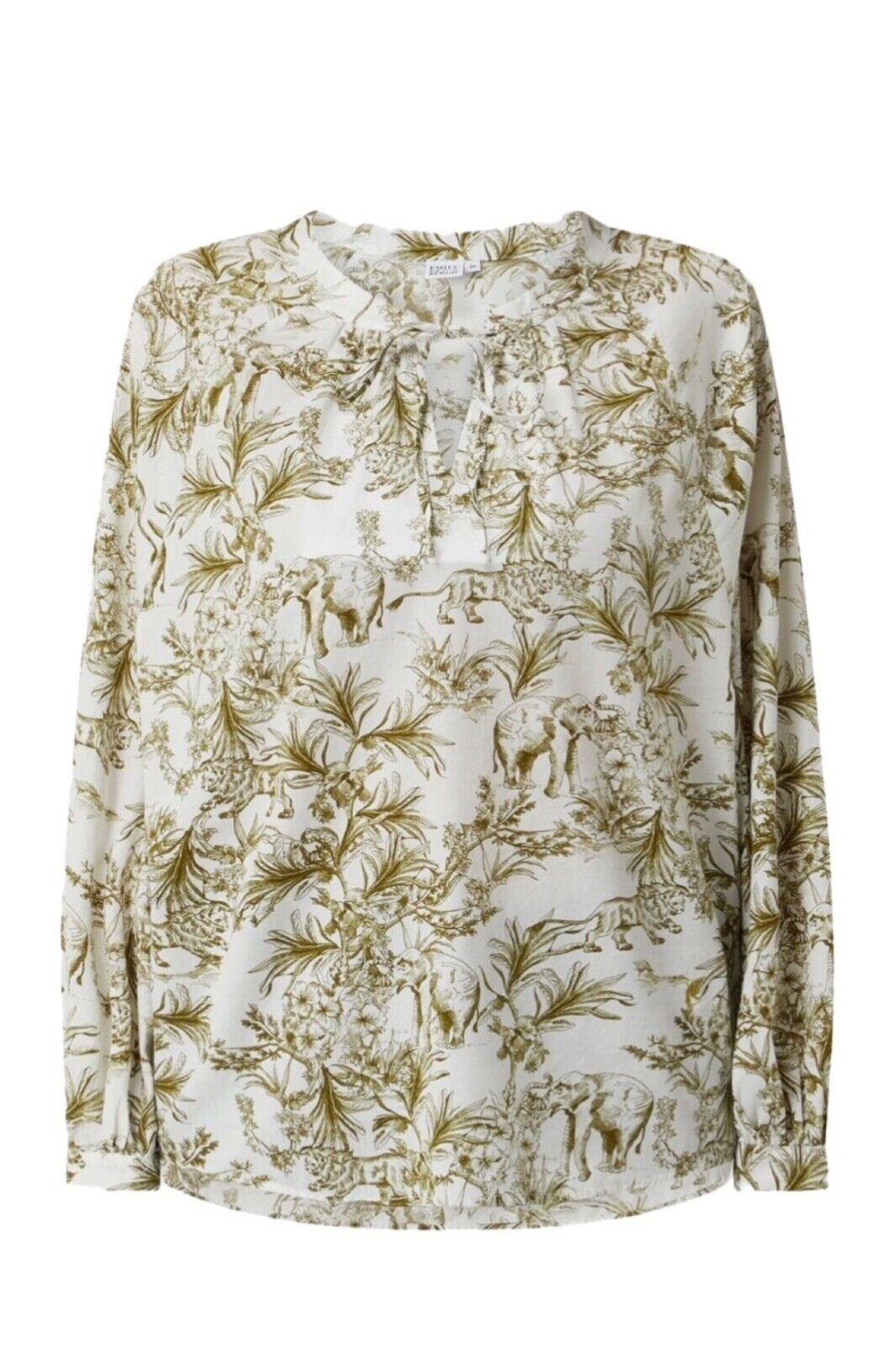 Emily van den Bergh Bluse in khaki/weiß gemustert